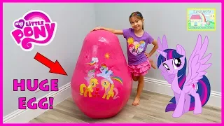 New My Little Pony Toys Giant Egg Surprise Opening & Big Castle, Bubbles & Colors Chalk Kids Video