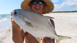 The BEST Tasting Fish is Swimming Beneath Your Feet- Florida Pompano- Catch, Clean and Cook!!