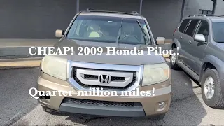 Auction Buy! Quarter million mile Honda Pilot! POV Test Drive Walkaround Awesome 👏 rig! SOLD $4600