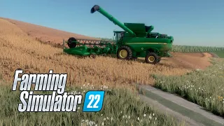 Farming Simulator 22 / Кошмак [Украинская Карта] / Уборка Рапса JD S790i, JD 8530 #01