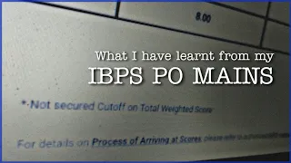 What I have learnt from IBPS PO Mains