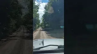 Back road to Texas, Louisiana and Arkansas border marker.