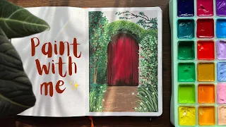 Painting A Cottage Door With Jelly Gouache | Paint With Me✨