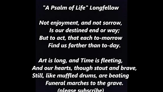 A PSALM of LIFE LONGFELLOW poem SONG Heart of the Young Man Said Psalmist Lyrics Words text