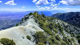 Devils Backbone to Mt Baldy Summit, hiking route and description in 4K, Mount San Antonio