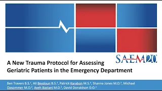 A New Trauma Protocol for Assessing Geriatric Patients in the Emergency Department