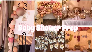 DIY BABY SHOWER PREP WITH ME | DECORATIONS, CENTERPIECES, TREATS, GAME PRIZES