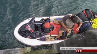 Arrested trying to escape on a jet ski (Australia) - BBC News - 27th March 2019