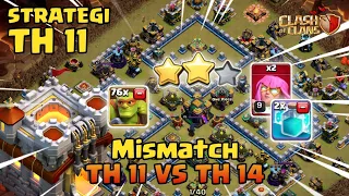 Lawan ga imbang lagi! TH11 VS TH14 2 Star - Strategi TH 11 | COC Indonesia