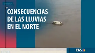 Fuertes LLUVIAS azotan el norte de México; menor es arrastrado por la corriente