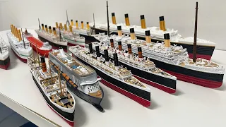 Titanic Model Sinking #7 and Review of All Ships Lined Up, Carpathia, Britannic, Edmund Fitzgerald