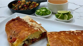 The Perfect Cheese Crusted Vegetarian Breakfast Burrito | AceForFood