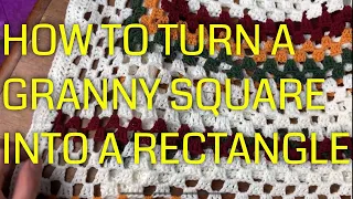 Turn a giant granny square into a rectangular blanket #grannysquare #crochet