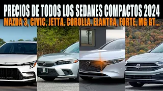 PRECIOS SEDANES COMPACTOS 💲 MAZDA 3 2024, NISSAN SENTRA 2024, VW JETTA 2024 y Más