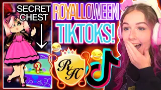 I REACTED TO MORE ROYALLOWEEN TIKTOKS AND FOUND SECRETS! ROBLOX Royale High Royalloween Update