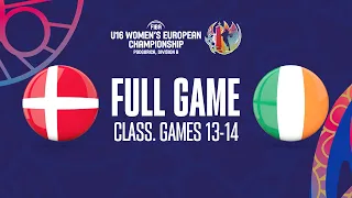 Denmark v Ireland | Full Basketball Game |  FIBA U16 Women's European Championship 2023 - Div  B