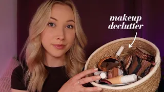 ASMR Makeup Organizing | Decluttering, Cleaning, Tapping, Rummaging (Soft Spoken)