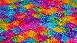 VERY EASY Crochet Stitch For Blankets And Scarfs / Interlocking Fan Stitch Tutorial