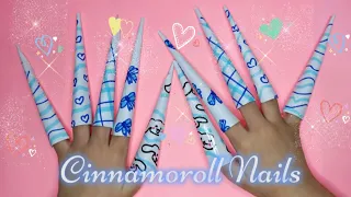 How to make Cinnamoroll theme paper nails tutorial | Easy DIY Sanrio Paper Nails l TUTORIAL l DIY
