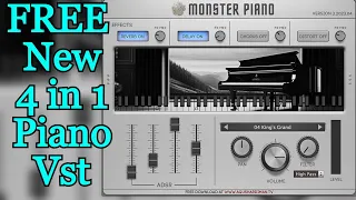 Cool New 4 in 1 FREE Piano Vst Plugin by Agus Hardiman - Monster Piano 3 - Quick Review & Demo