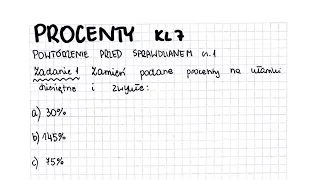 Procenty - klasa 7 - GWO - Matematyka z plusem - sprawdzian - pdf w opisie