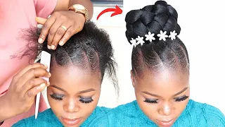 15mins quick and easy Updo hairstyle / nkemjeffrey