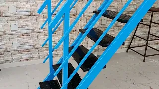 Making a metal staircase with railings। Metal staircase। all in one fabrication.