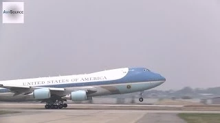 Air Force One Boeing 747 Takes-off at Osan Air Base, Korea.