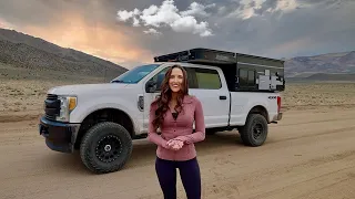 Off Roading in Ford F250 Truck Camper - New Camping Spot for Living Van Life - Polar Plunge!