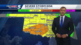 Thursday April 25, 2024 TIMLEINE: Severe storms late tonight