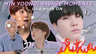 MIN YOONGI JULID MODE ON (SAVAGE SUGA) | BTS Funny Moments (Sub Indo)