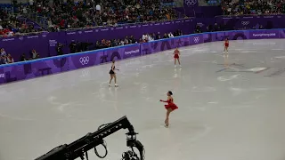 Alina Zagitova FS warm up 2018 Pyeongchang Olympics Figure skating Team event Ladies