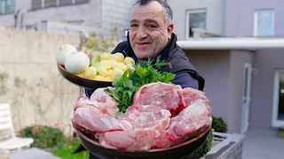 Необычный рецепт приготовления сочного мяса в казане на костре,который получится у каждого