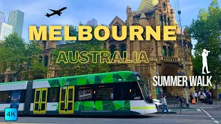 Melbourne CBD Australia summer walk 4K |Melbourne walk 4K