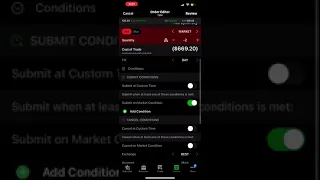 Quick Video on How I Set Conditional Stop Orders on TOS Mobile