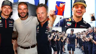 Max Verstappen meets David Beckham and receive guard of honor for 3rd Championship | BTS #QatarGP