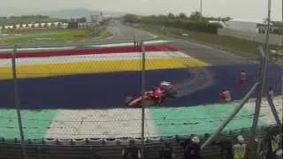 F1 Malaysia 2013 - Fernando Alonso Сrash - Video from K1 tribune