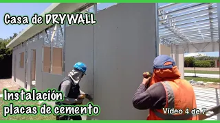 Cómo Instalar PLACAS de FIBROCEMENTO para una CASA de DRYWALL paso a paso, tratamiento de juntas ❗