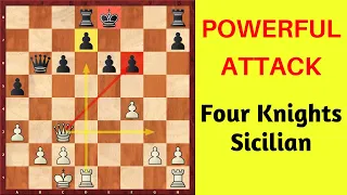 Powerful Attack in the Four Knights Sicilian Defense