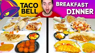 Taco Bell BREAKFAST vs. Taco Bell DINNER - Fast Food Restaurant Taste Test!