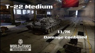T-22 Medium in Prokorovka: 11,7K Direct damage | World of Tanks | Wot console