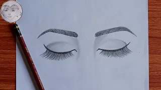 how to draw closed eyes | realistic | learn to draw