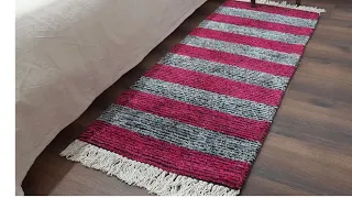 घर पर पड़े सारे पुराने कपड़े से बनाए दरी, पायदान, या कालानी॥DIY-simple dari or carpet tutorial.