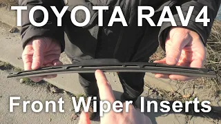 Toyota RAV4 (2019-2024): Front Wiper Blade Inserts / Refills Replacement.