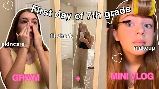 GRWM+MINI VLOG: first day of 7th grade!