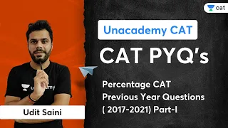 Percentage CAT Previous Year Questions ( 2017-2021) Part-I | Udit Saini | Unacademy CAT