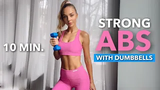 10 MIN ABS WITH DUMBBELLS/ Strong Core And Abs Workout With weights/ Fit By Angela