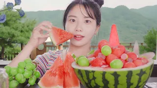 직접만든 수박빙수 먹방 ASMR 리얼사운드 꿀꿀선아,suna asmr,音フェチ