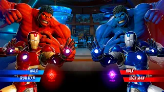 Red Hulk & IronMan Vs Blue Hulk & IronMan (Very Hard)AI Marvel vs Capcom