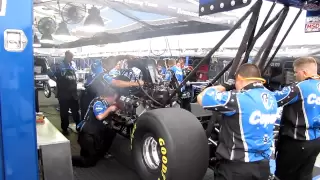 Brandon Bernstein's Top Fuel Dragster warm up at 2011 Summit Racing Equipment Southern Nationals